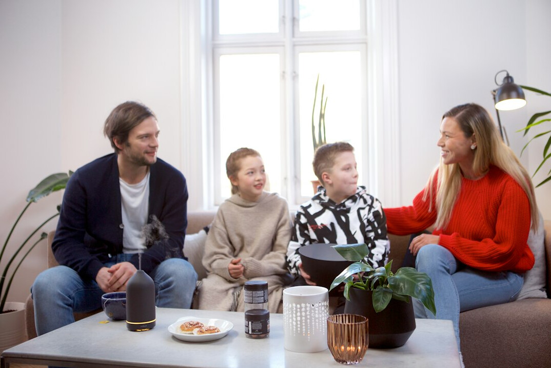 concerned family members talking